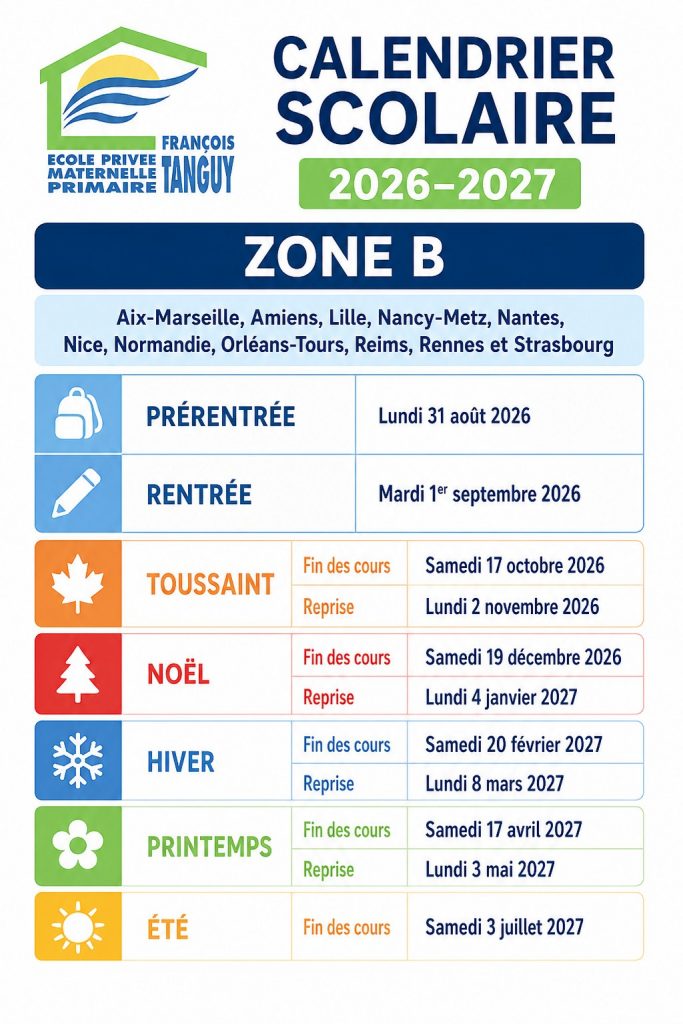 vacances scolaires 2026 27 ecole ft